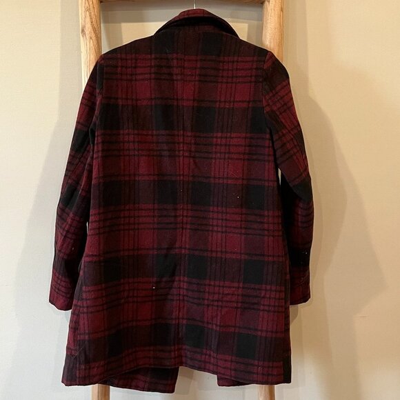 Forever 21 Plaid Structured Peacoat - Picture 2 of 5